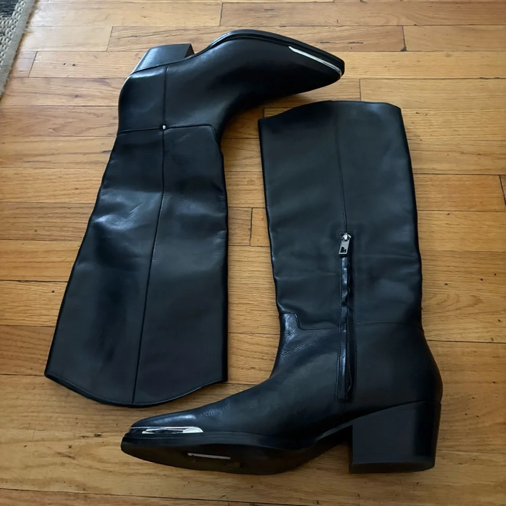 Franco Sarto Black Knee-High Boots - Picture 1 of 8